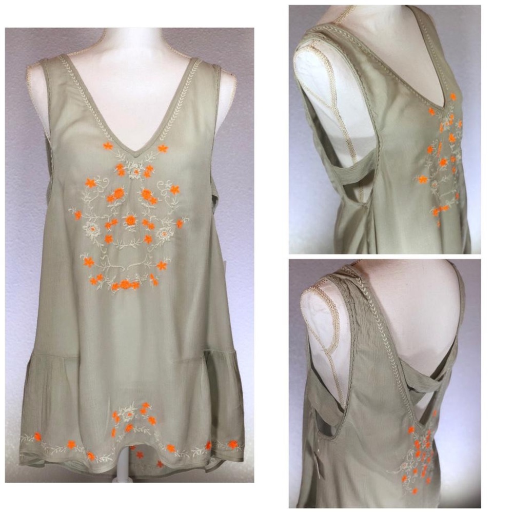 Free People Grey/Orange Tank